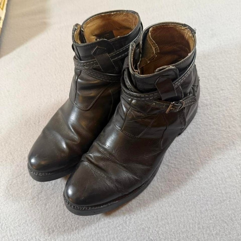 Rare Vintage 60's Frye Flying Jodhpur Boots Black‎ Leather Harness Biker 7.5D